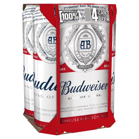 Budweiser Beer Cans 4 x 568ml | Beer | Iceland Foods