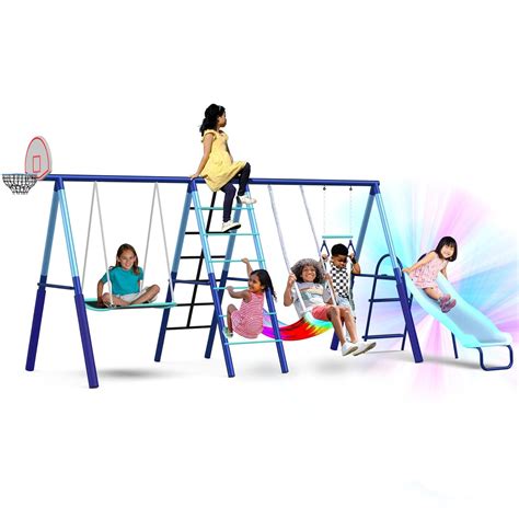 Sportspower Ramona Metal Swing Set 7-in 1: 3 Swings, India | Ubuy