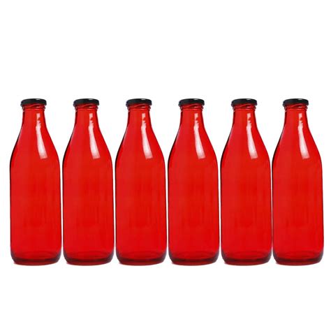 Good Life Red Colour Glass Bottle with Air Tight Cap, Leak Proof ...