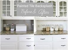 How To Paint Kitchen Tile Backsplash by I Painted Our Kitchen Tile Backsplash The Wicker House How To Paint Kitchen Tile Backsplash