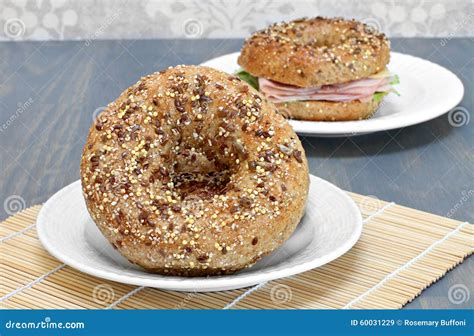 Whole Grain, Multi Seeded Bagels. Stock Image - Image of macro, organic ...