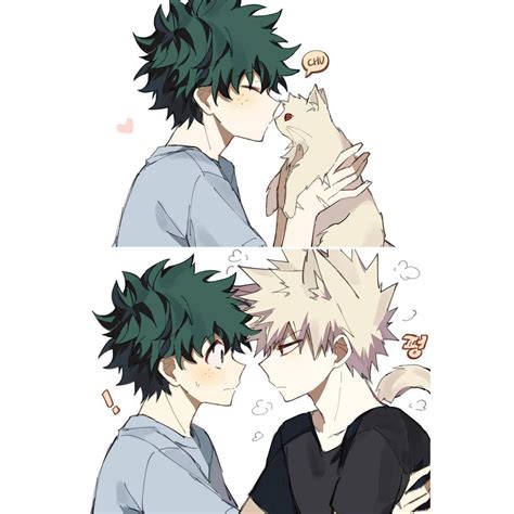 𝐁𝐚𝐤𝐮𝐠𝐨𝐮 𝐱 𝐃𝐞𝐤𝐮 on Instagram: "🧡😳Special Kiss😳💚 💕 Credit 💕 coi__mha 💕 ...