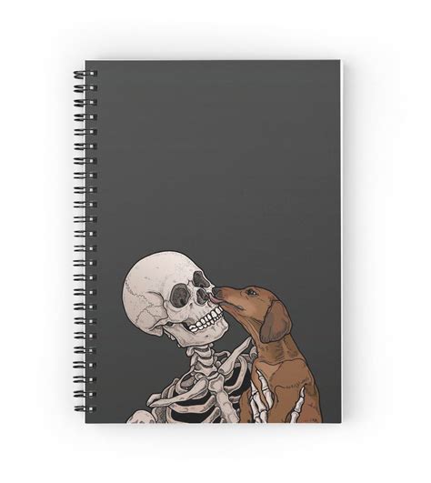 Cute spiral notebook in my Redbubble store🐶🖤. Shop here | Skull ...