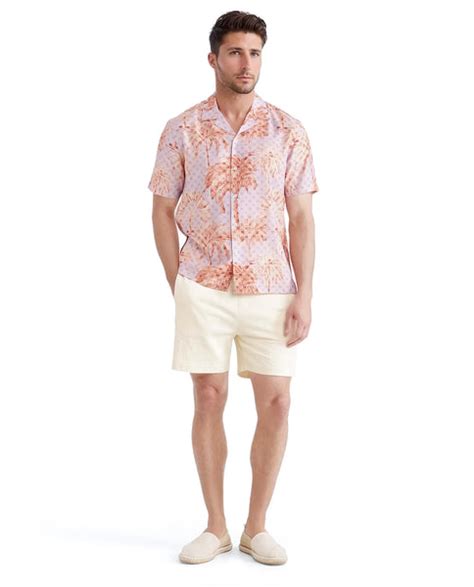 Rare Rabbit Men's Gusy Pastel Purple Viscose Blend Monogram Print Boxy