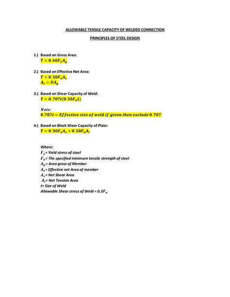 Image result for Solved Example On Tensile Capacity of Welded Connection