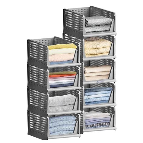 Buy SIGNAMIO® Set of 9 Foldable Wardrobe and Cloth Organizer: Stackable ...