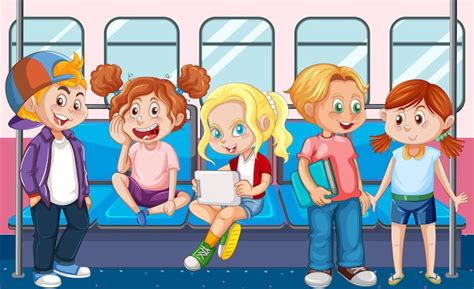 Happy cartoon people bus Vectors - Download Free High-Quality Vectors ...