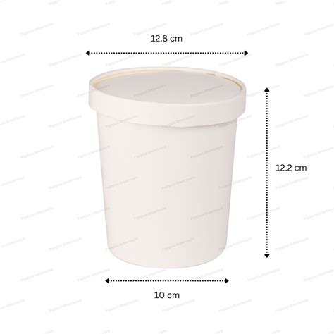 1000ml Origin White Paper Tub with Lid
