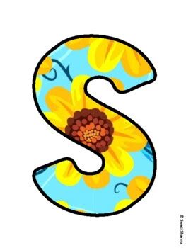 SUMMER FLOWERS! Sunflower Bulletin Board Letters school resource by ...