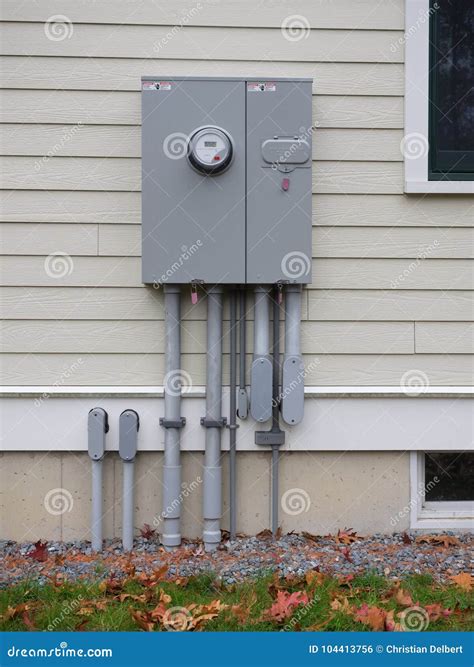 Outdoor Electrical Panel on New House Stock Photo - Image of ...