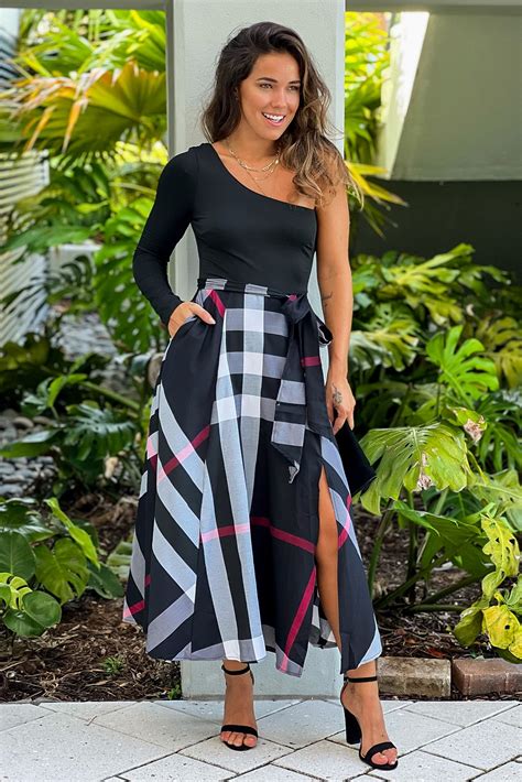 Black Plaid Skirt Midi Dress | Bridesmaid Dresses – Saved by the Dress