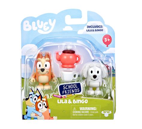 Buy Bluey, School Friends Lila & Bingo, 2-Pack: Tea Party, 2.5 inch ...