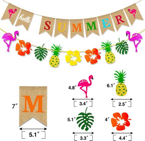 Buy GLAHORSE Hello Summer Banner And Beach Patterns Colorful,Summer ...