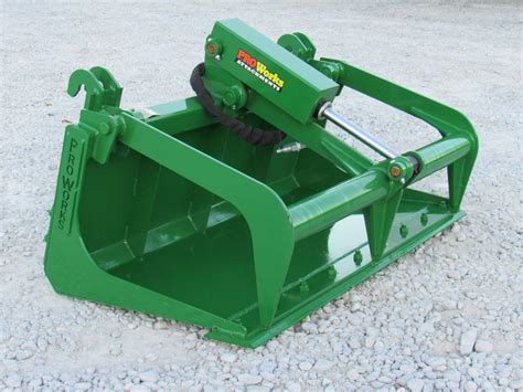 48″ Compact Tractor Single Cylinder Solid Bottom Bucket Grapple Fits ...