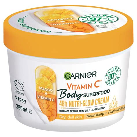 Garnier Body Superfood Mango & Vitamin C Nutri-Glow Cream 380ml - Tesco ...