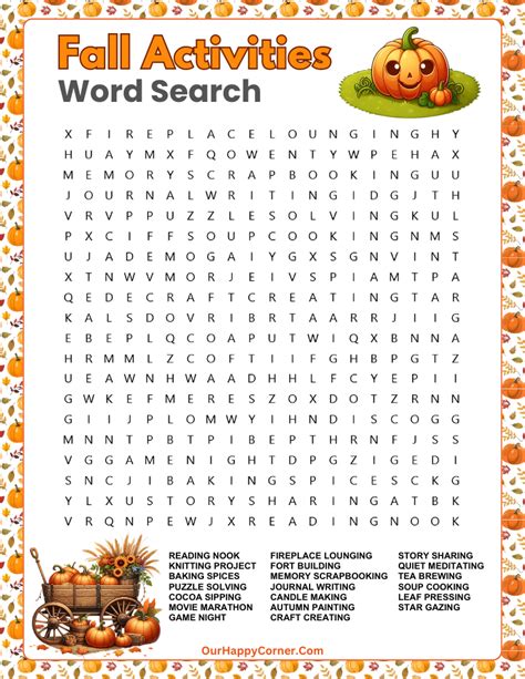Free Printable Fall Word Search Puzzles - Our Happy Corner