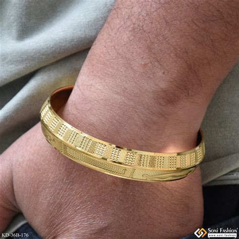 1 Gram Gold Plated Jaguar Hand-Crafted Design Punjabi Kada - Style B17 ...