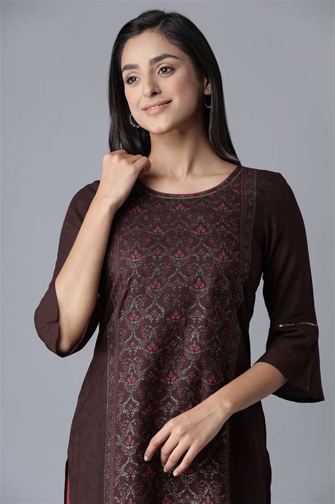Buy Brown kurta-Red Palazzo Set Online for Woman | Shop for Aurelia
