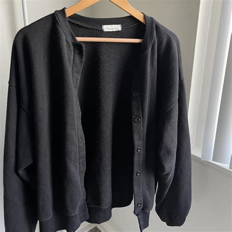 Slouchy oversized black cardigan Korean brand,... - Depop