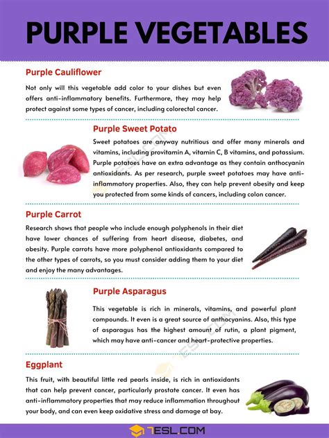 Purple Vegetables Names with Pictures • 7ESL