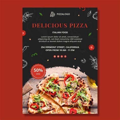 Modello di poster verticale di cibo italiano | Vettore Gratis