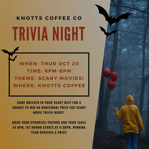 Scary Movie Trivia Night @ Knotts! | Events | Bridgeport Suffolk