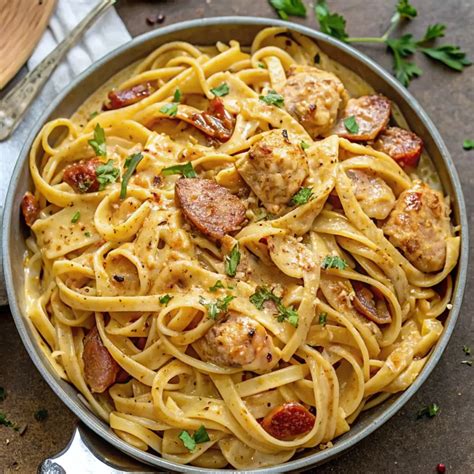 Creamy Cajun Chicken and Sausage Alfredo Pasta