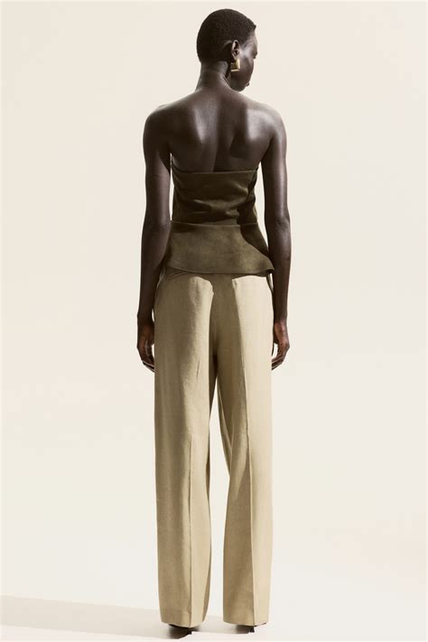 Bandeau peplum top - Dark green - Ladies | H&M IN