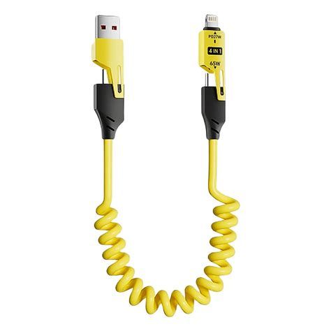Buy 4 in 1 Spring Fast Charging Cable (1 Pc / 1.5 Mtr Long) | OnlyOnline