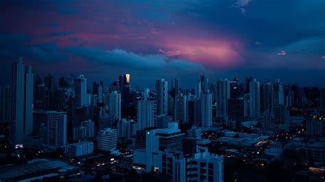 Download wallpaper 1280x720 city, buildings, architecture, evening ...