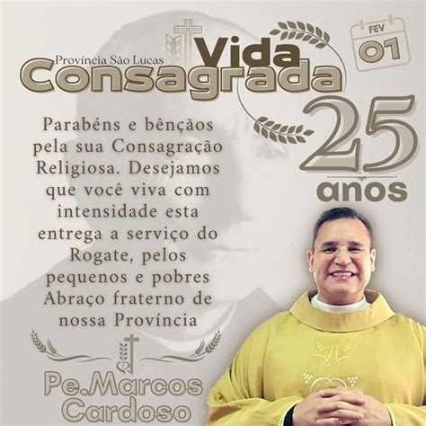 Bom dia!!! Hoje celebro 25 anos de Vida Consagrada. | Congregazione ...