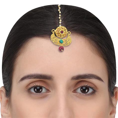 Gold Plated Single Strand Bindi borla Traditional Mangtika – Superstore18