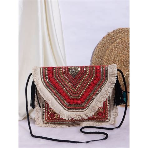 Buy SWISNI Red Boho Bag For Women (S) Online