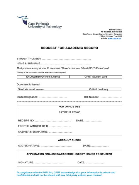 Image result for How to Fill Academic Records Request Form