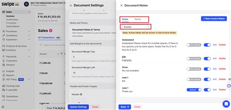 How to Set default notes and terms for sales invoice in web? - General ...