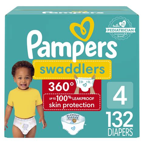 Amazon.com: Pampers Diapers - Swaddlers 360 - Size 4, 132 Count, for up ...