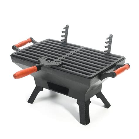Sungmor Heavy Duty Cast Iron BBQ Grill - Indoor Outdoor Tabletop Small ...