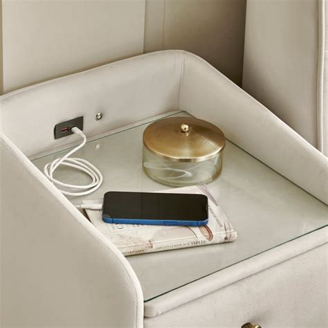 Buy Stellar Elite NXT Ursulla Bedside Table with Drawers - Greige from ...