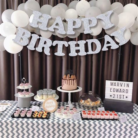 BEISHIDA Silver Happy Birthday Banner - NO DIY -Silver India | Ubuy