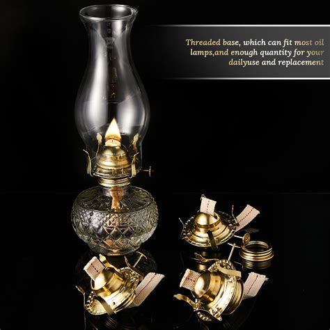 Buy Oil Lamp Burner 3 Pieces Kerosene Oil Lamp Parts Brass Plated #2 ...
