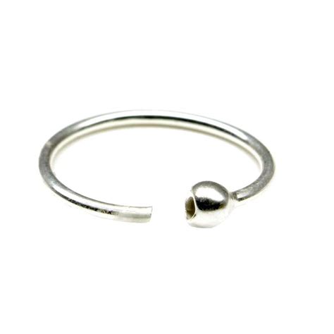 plain wire ball closure sterling silver hoop nose ring endless 22 gauge ...