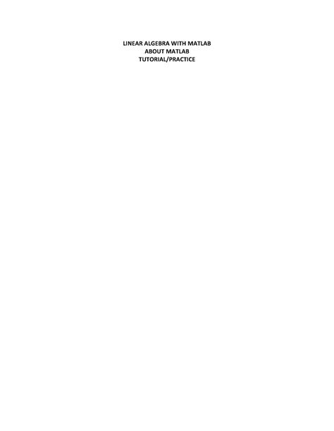 Image result for MATLAB Linear Algebra Function