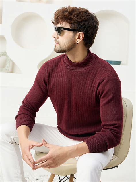 MENS HIGH NECK PLAIN SWEATER