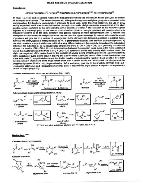 Riley selenium dioxide oxidation - RILEY SELENIUM DIOXIDE OXIDATION ...