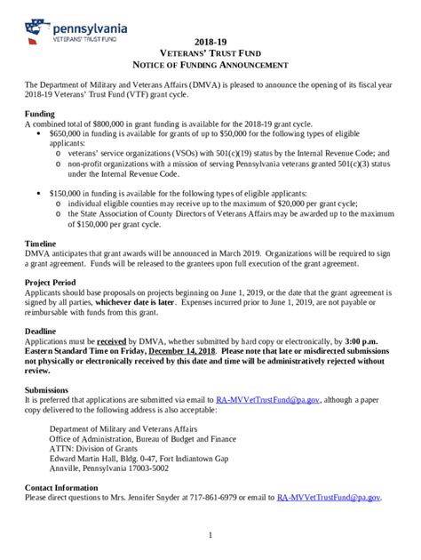 Michigan Veterans Affairs Agency Doc Template | pdfFiller