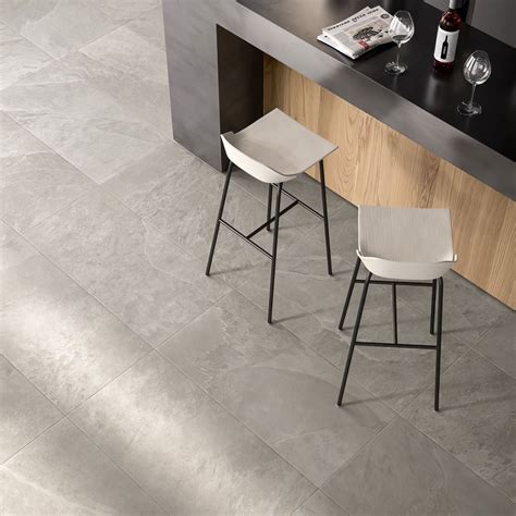 Porcelain Slate Floor Tile - Grey - Just Tiles