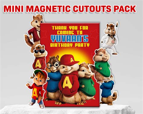 Alvin the Chipmunks theme Mini Magnetic Return Gift Pack – Party ...