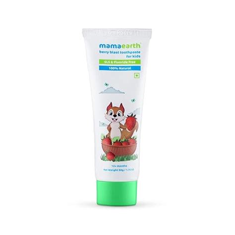 Mamaearth 100% Natural Berry Blast Kids Plaque Removal Toothpaste 50 Gm ...