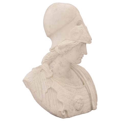 Italian 19th Century White Carrara Marble Bust of Athena of Velletri at ...