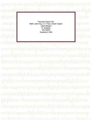 Fillable Online csun Persuasive Speech Unit: I Have a Dream Leilani ...